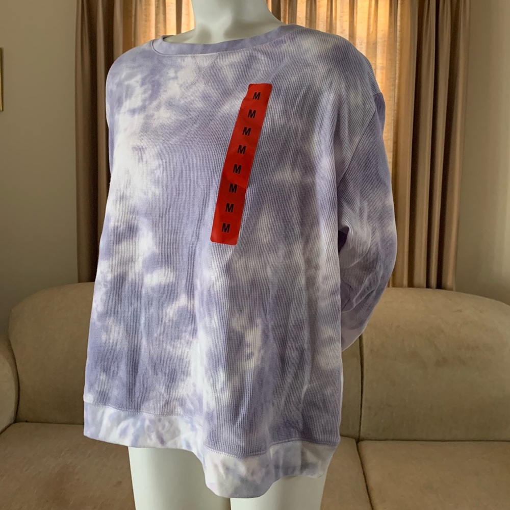 NWT Splendid Waffle Knit Tie Dye Long Sleeve Shirt size M
